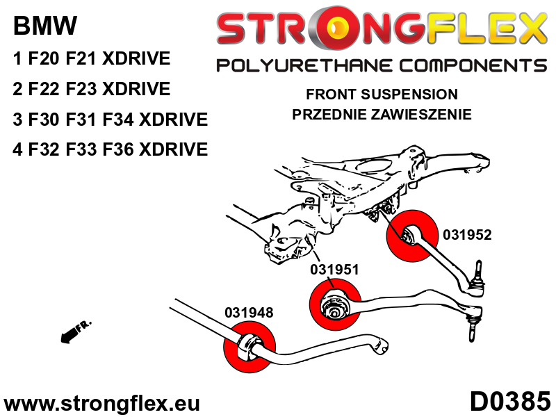 036074B: Front suspension bush kit - Image 2