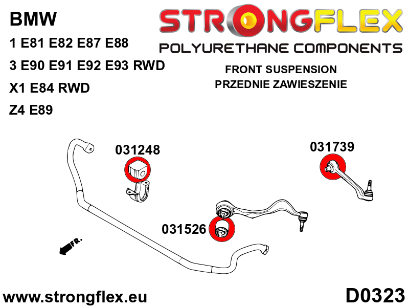 036138B: Full suspension polyurethane bush kit - Image 2