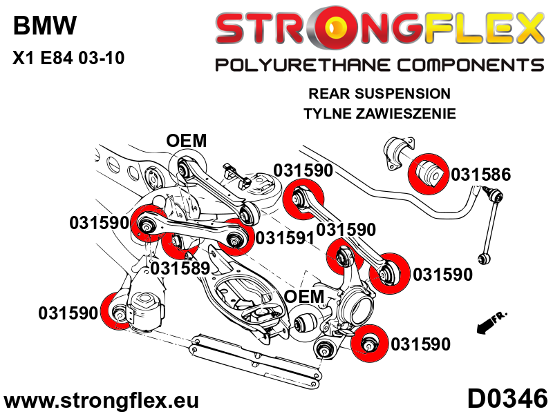 036138B: Full suspension polyurethane bush kit - Image 4