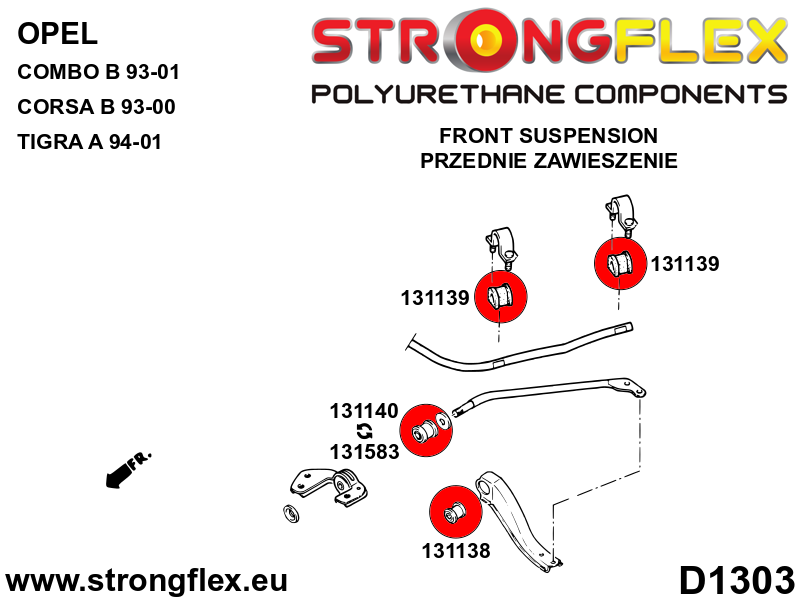 131138A: Front wishbone inner bush SPORT - Image 2