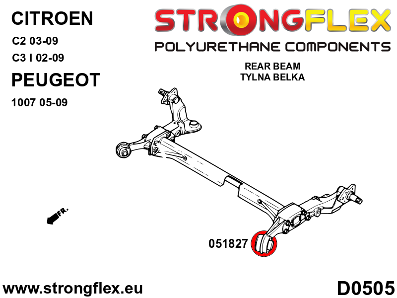 056002A: Front suspension and ream beam bush kit SPORT - Image 3