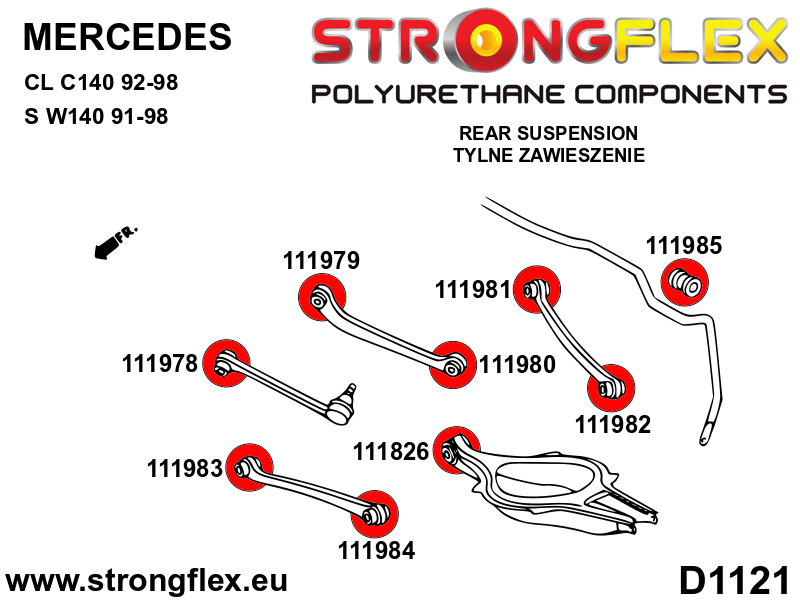 116249A: Rear suspension bush kit SPORT - Image 2