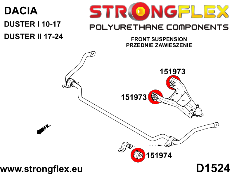 156100A: Full suspension polyurethane bush kit AWD SPORT - Image 2