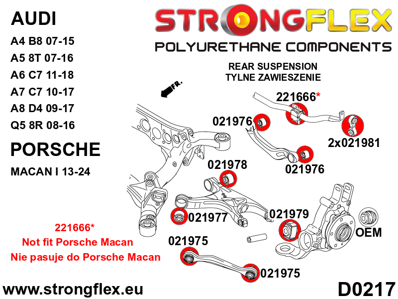026264B: Full suspension polyurethane bush kit - Image 3
