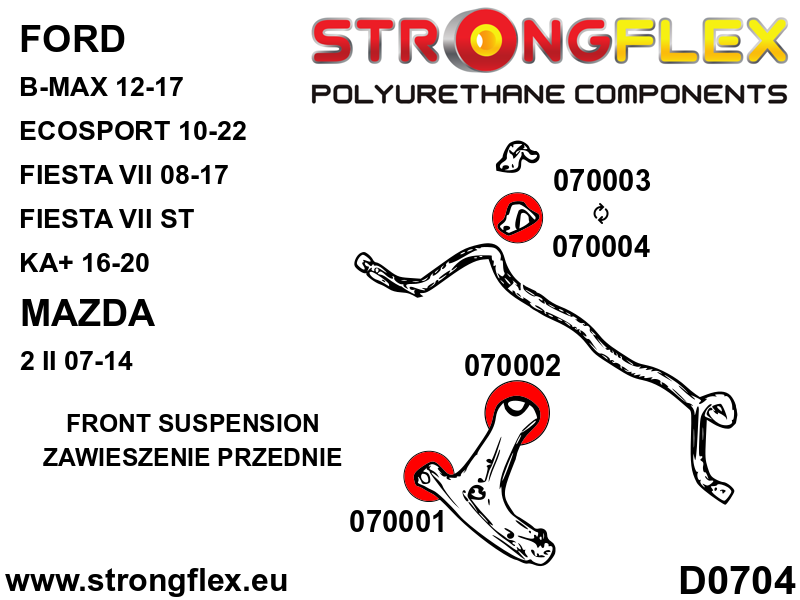 070017A: Front control arm – rear bush SPORT - Image 3
