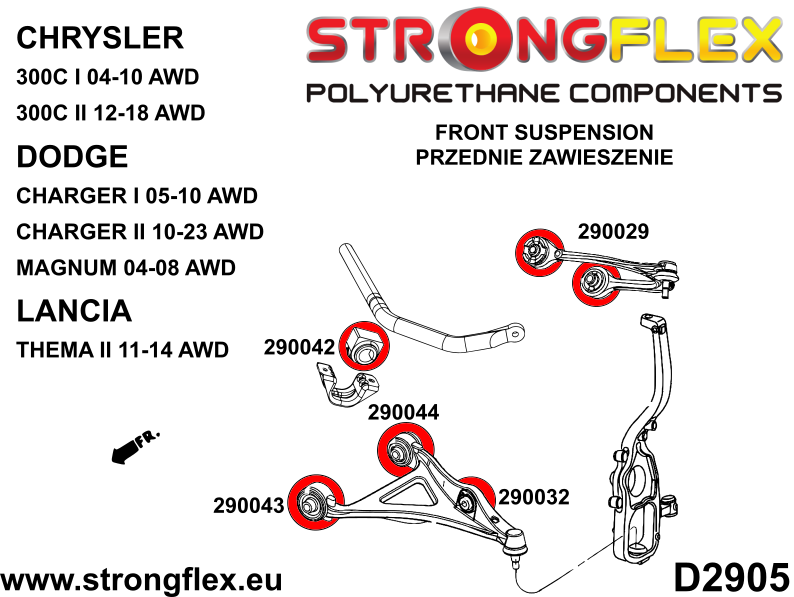 290043A: Front lower wishbone – front bush SPORT - Image 2