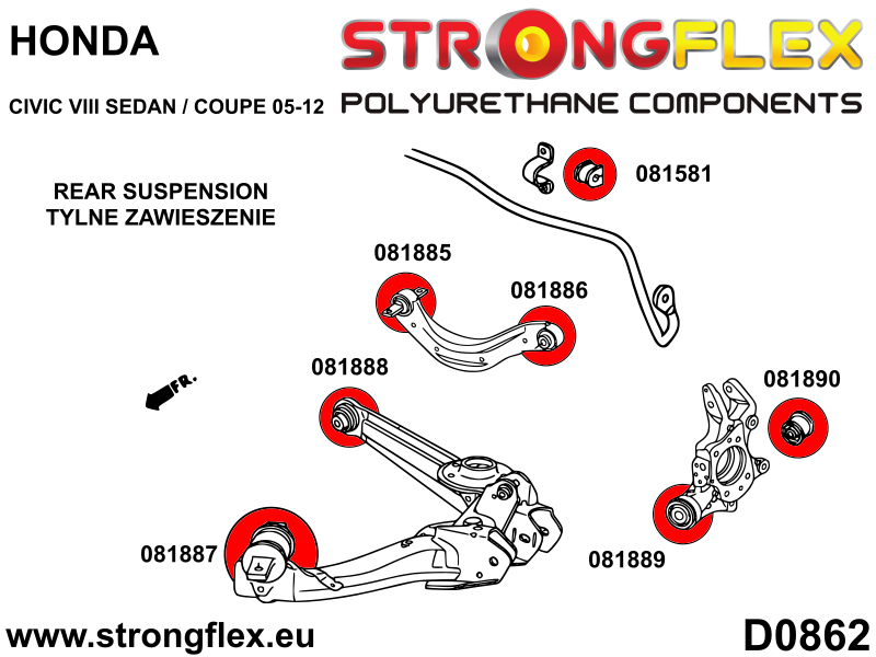 086256B: Full suspension bush kit - Image 3