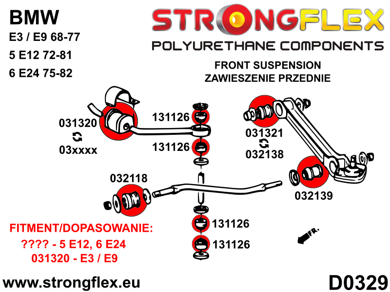 036134B: Full suspension polyurethane bush kit - Image 2