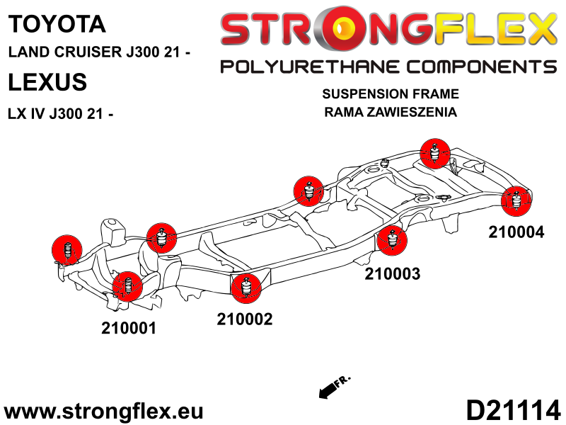 216314B: Body frame cushion kit - Image 2