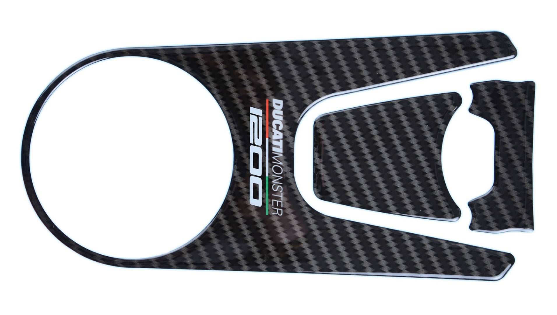 Red Dynamic Carbon Fibre Yoke Pad for Ducati Monster 1200 '15- - Image 2